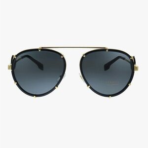 Versace Black and Gold Designer Sunglasses